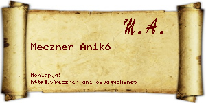 Meczner Anikó névjegykártya